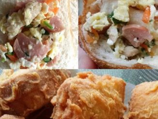 Roti goreng rangup berinti ayam dan sayur dengan lapisan tepung bestari