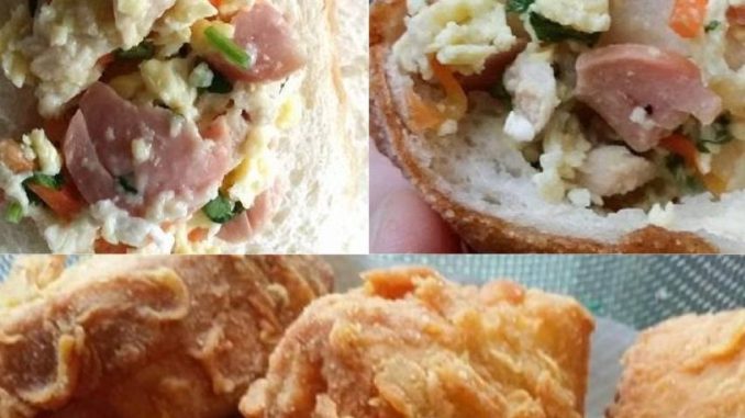 Roti goreng rangup berinti ayam dan sayur dengan lapisan tepung bestari