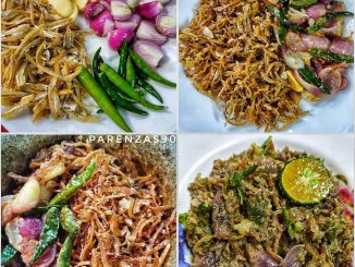 Sambal getuk ikan bilis pedas bersama nasi dan telur mata