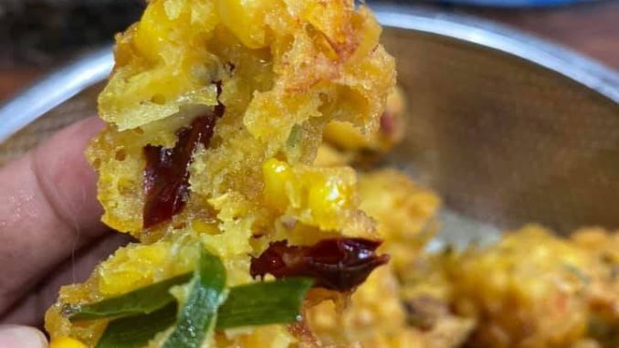 Cucur jagung rangup tak berminyak homemade