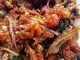 Sambal tomato ikan bilis goreng pedas bersama nasi dan ulam