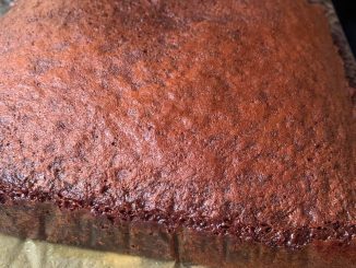 Kek sarang semut bersarang cantik dipotong dalam loyang saiz 7 inci