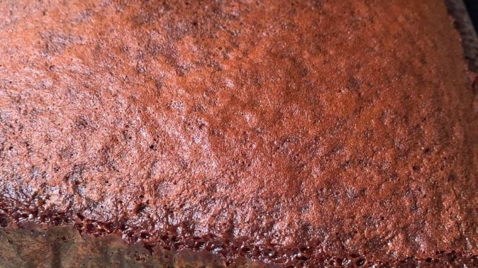 Kek sarang semut bersarang cantik dipotong dalam loyang saiz 7 inci