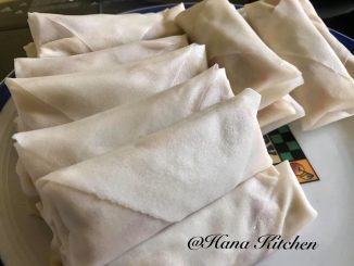 Popia carbonara rangup berinti ayam, keju dan sos creamy