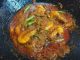 Rendang udang pedas dengan daun kunyit dan kacang panjang