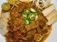 Mee Rebus Johor dengan Kuah Pekat Keledek dan Taburan Rangup