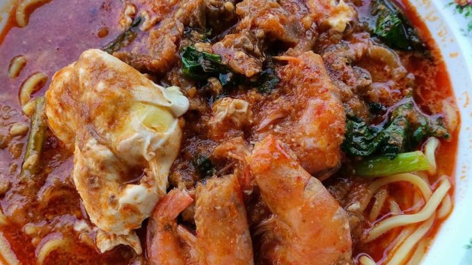 Mee Bandung Muo Original dengan Udang, Telur dan Daging