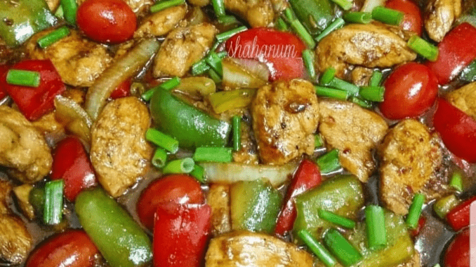 Ayam Kicap Black Pepper sedap dimasak dengan kicap pekat dan sos lada hitam