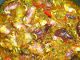 sotong masak cili padi kunyit siap dihidang dengan nasi putih panas