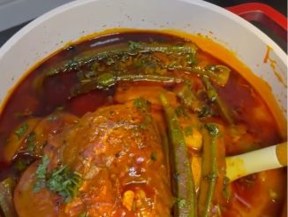 Kari ikan jenahak pekat pecah minyak dengan kuah berempah