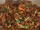 Kuetiau goreng seafood dengan udang, sotong dan sayur segar di dalam kuali.